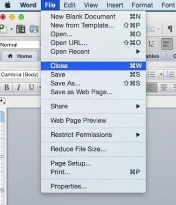 closing word for mac saving with s